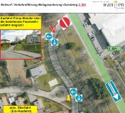 Plan Umleitung Fraunhoferstraße für die gesperrte Simoniussteige 