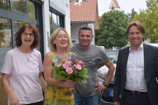 Vier Personen OB Lang, Erwin und Sylvia Schmid, Conny Keller