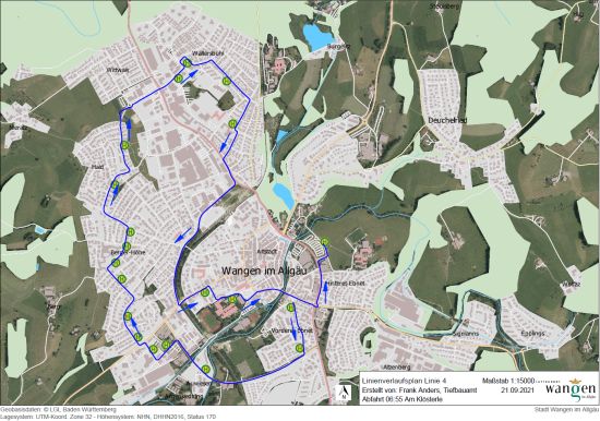 Plan Schülerverkehr Linie 4 Abfahrt 6.55 Uhr öffnen