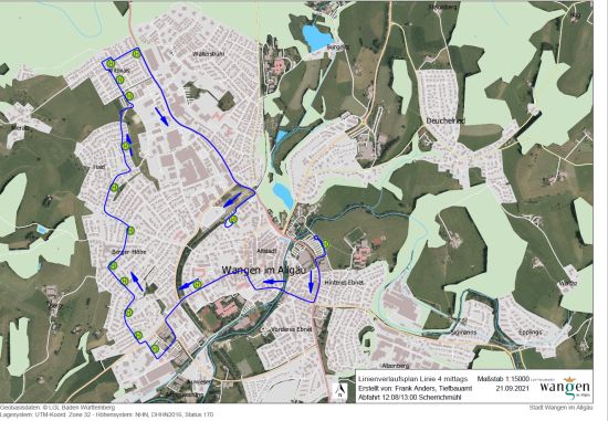 Plan Schülerverkehr Linie 4 mittags öffnen