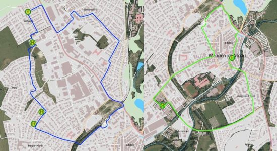 Buspläne: Blaue Linie und grüne Linie 3