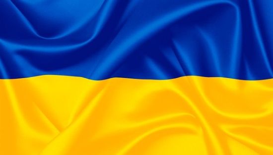Flagge oben blau unten gelb für die Ukraine