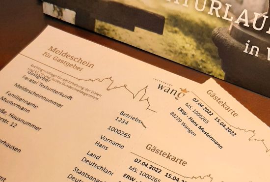 Meldeschein und Gästekarte