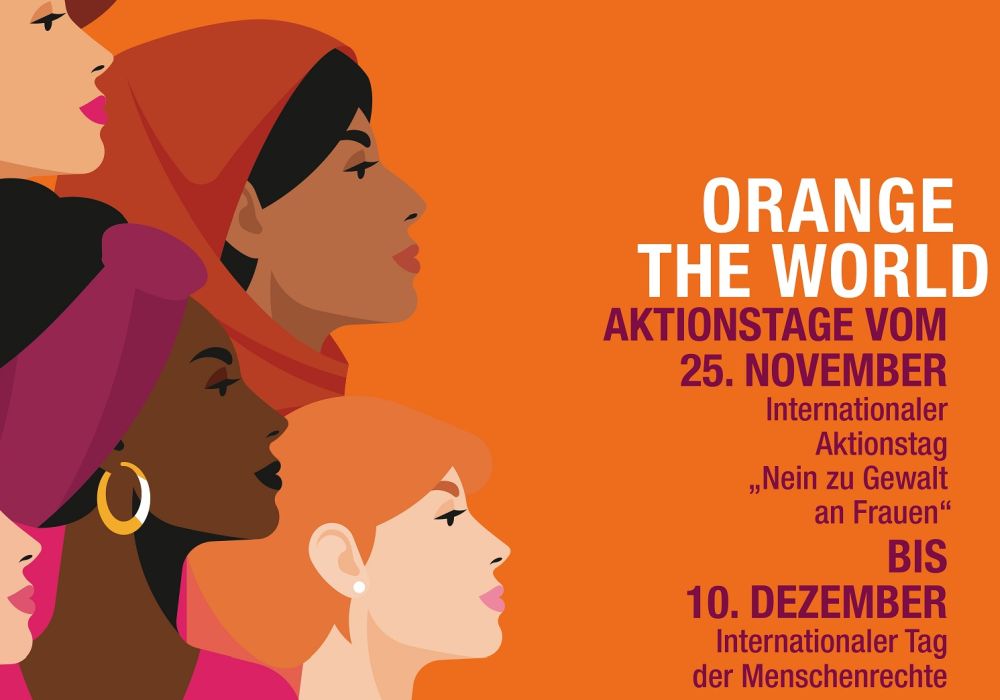 Plakat-Ausschnitt mit Frauengesichtern