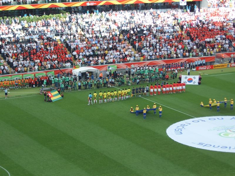 Fußballweltmeisterschaftsspiel Togo gegen Südkorea, Aufstellung der Mannschaften vor dem Spiel