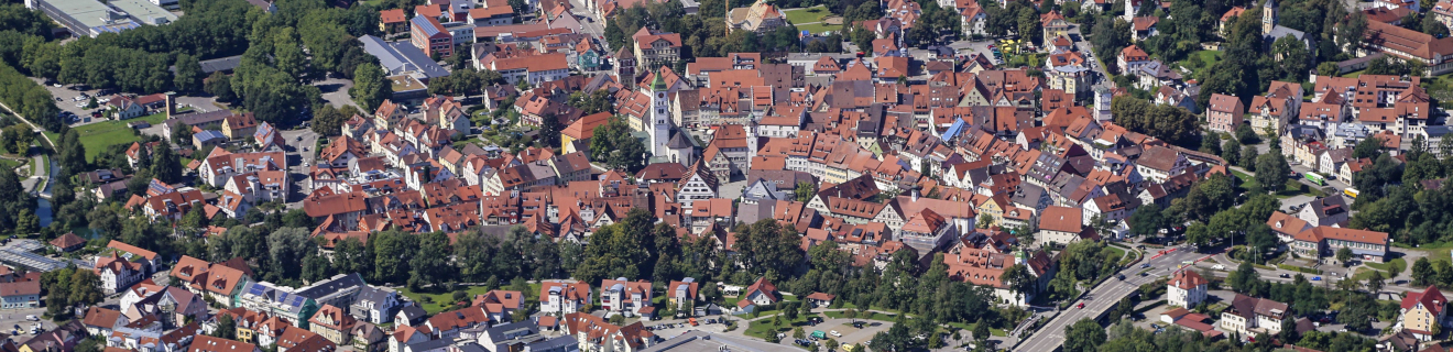 Luftaufnahme der Wangener Altstadt