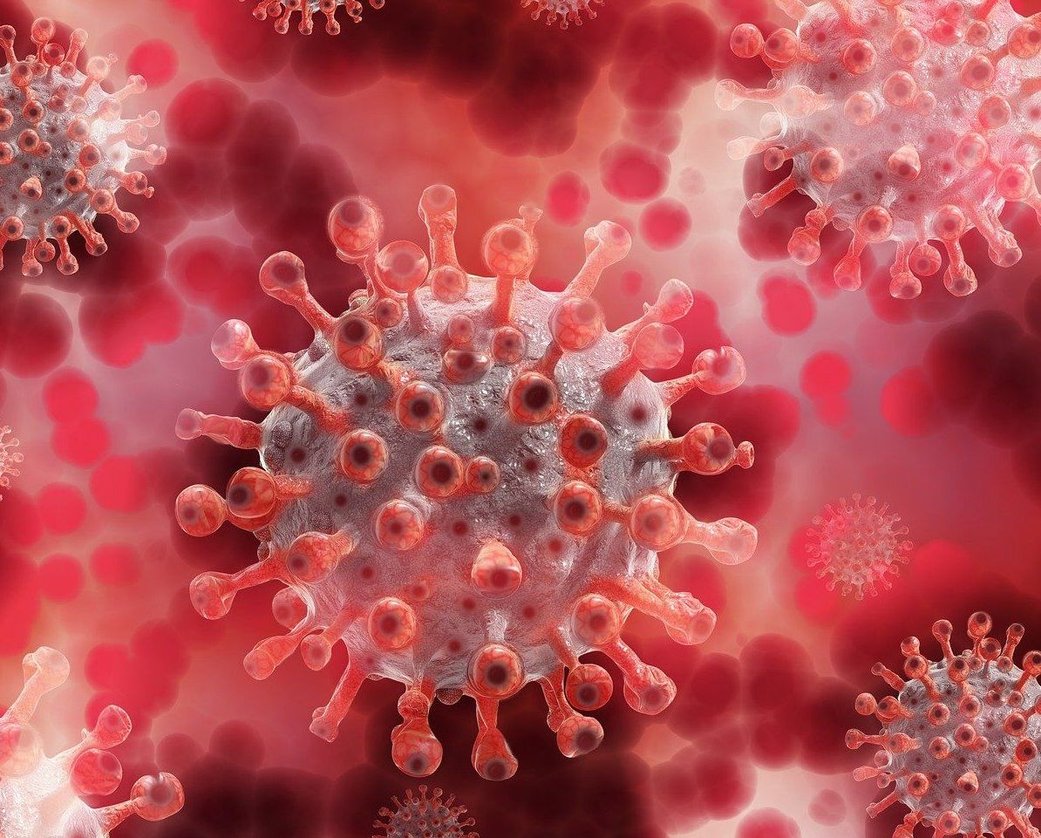 Großaufnahme eines Covid-Virus