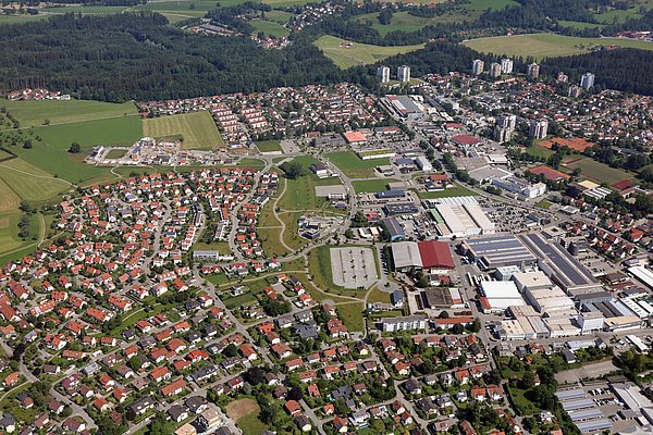 Luftbild von Haid, Wittwais und Waltersbühl mit vielen Häusern