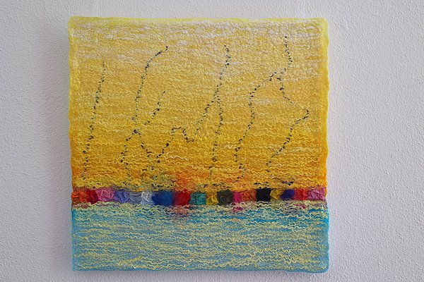 Abstrakte Kunst aus Fäden.