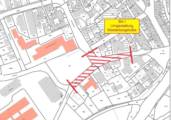 Plan der Baustelle an der Klosterbergstraße