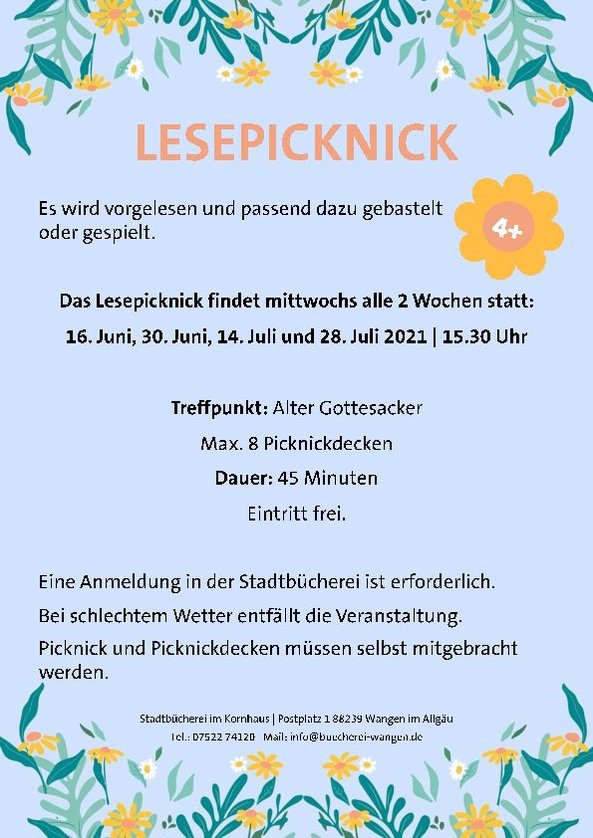 Flyer des Lesepicknicks