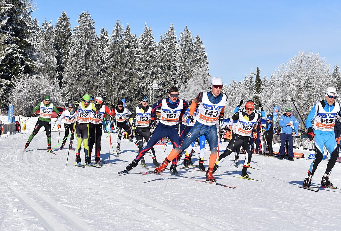 Viele Langläufer in der Loipe