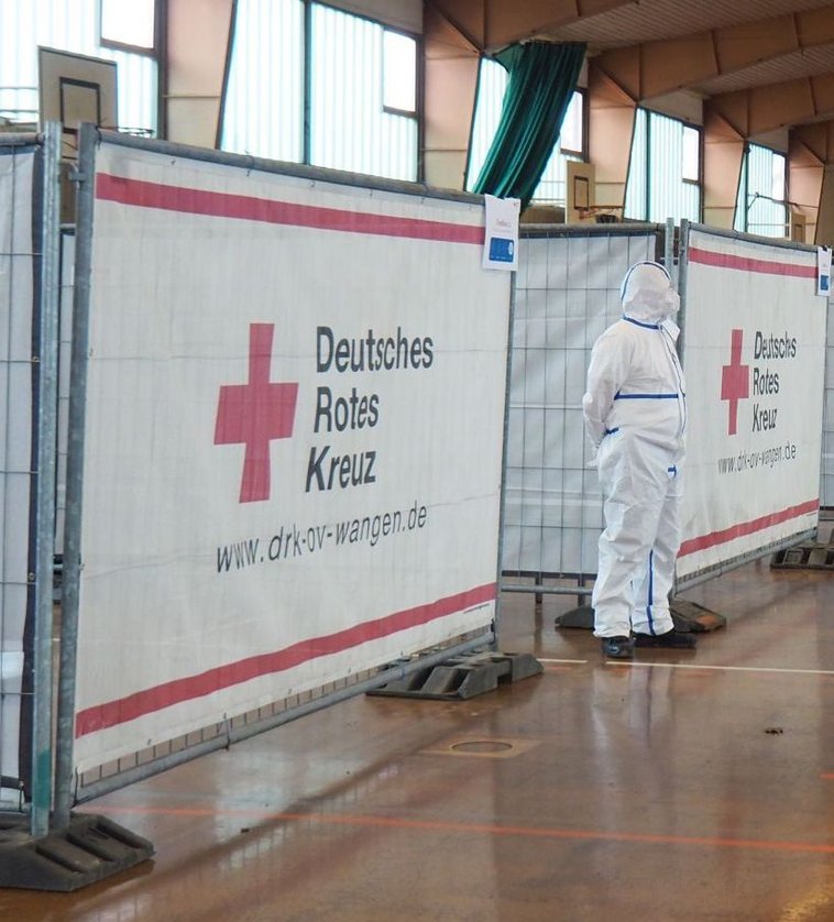 Teststation in der Alten Stadthalle