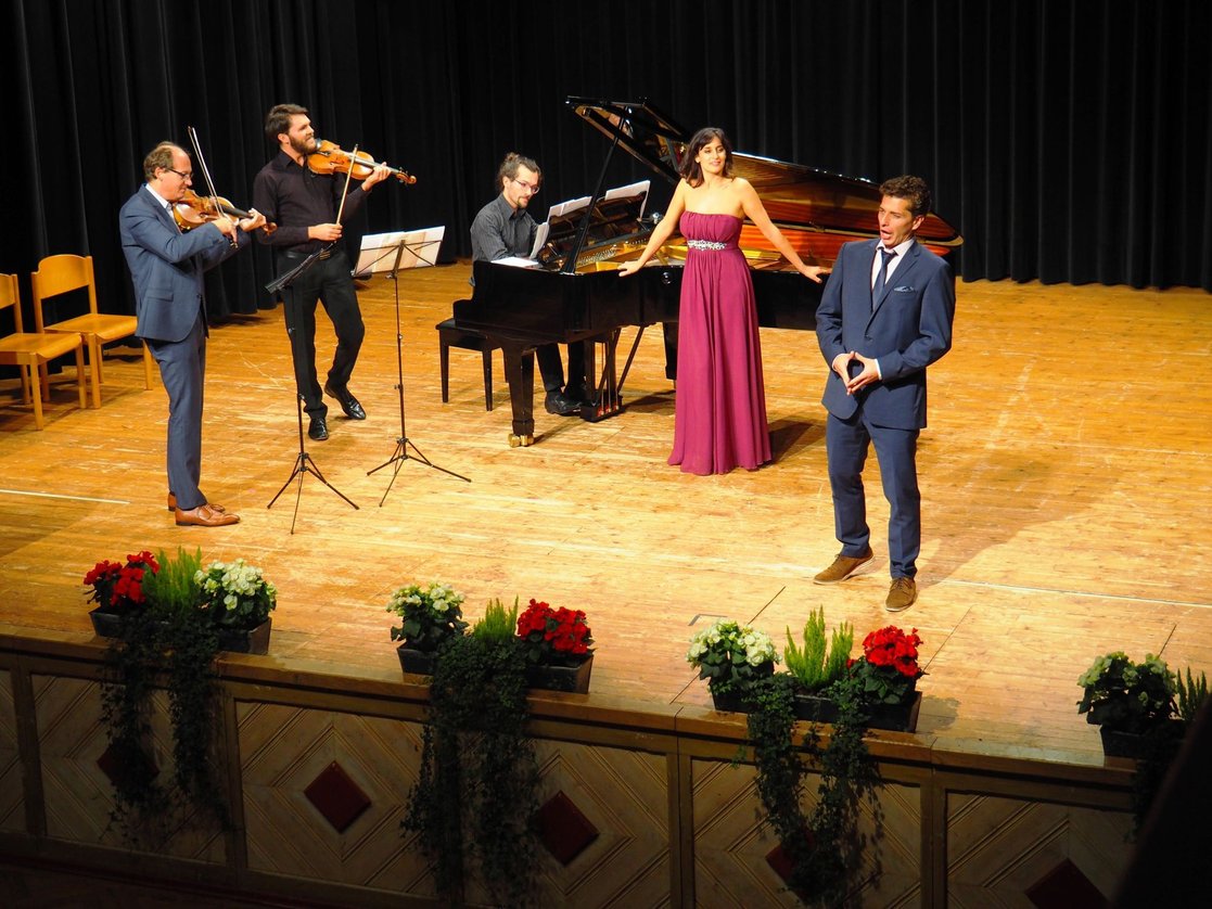 Musiker und Sänger auf der Bühne