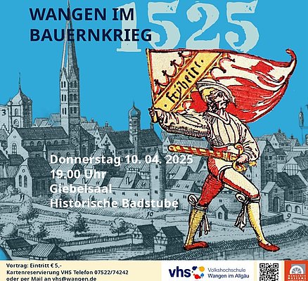 Plakat eines Bauern mit Flagge im Bauernkrieg