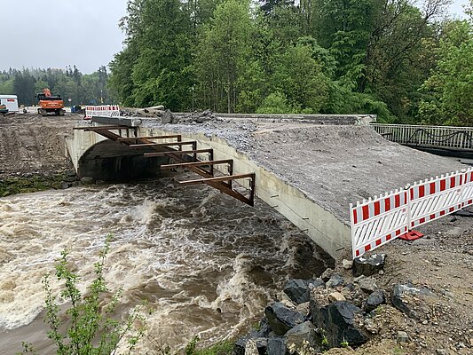 Brücke über die Untere Argen bei Wangen-Herfatz kurz vor dem endgültigen Abbruch