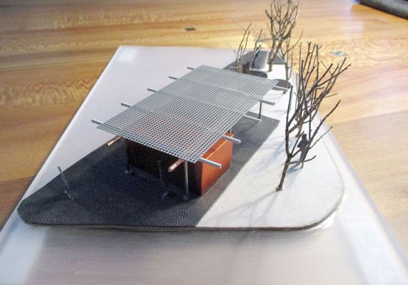 Model des neuen Wetterschutzes am Zentralen Busbahnhof.